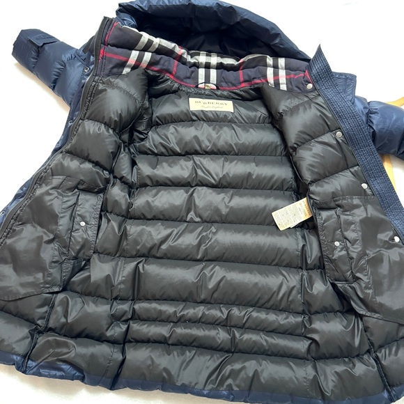 Burberry Sz S Puffer Goose Down Coat Jacket Hood ( Flaw ! ) - Picture 4 of 15